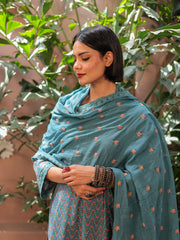 Naira Dusty Blue Pure Cotton Kurta Suit Set 3