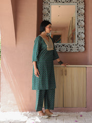 Fida Green Pure Cotton Kurta Suit Set 2