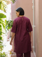 Misha Aubergine Pure Cotton Co-ord Set 5