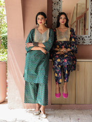 Fida Navy Pure Cotton Kurta Suit Set 5