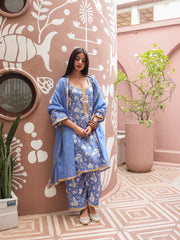 Nirali Blue Straight Set 3