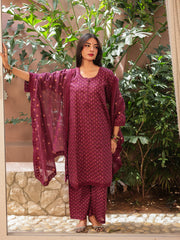 Naira Magenta Pure Cotton Kurta Suit Set 4