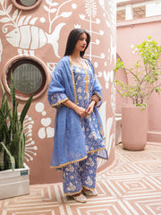 Nirali Blue Straight Set 4