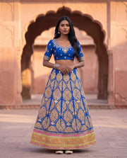Saloni Royal Blue Gota Embroidered Lehenga Set 2