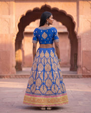 Saloni Royal Blue Gota Embroidered Lehenga Set 3