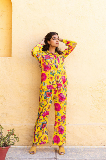 CANDY YELLOW MUSLIN CO-ORD SET