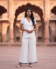 White Heart Print Wrap Co-ord Set 2