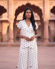 White Heart Print Wrap Co-ord Set 4