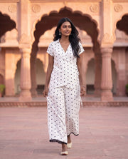 White Heart Print Wrap Co-ord Set 1
