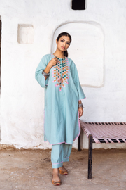 Arzu Sky Embroidered Co-Ord Set 3