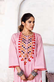 Arzu Peach Embroidered Co-Ord Set 3