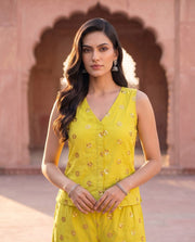 Citron Yellow Sequin Dot Co-ord Set 4