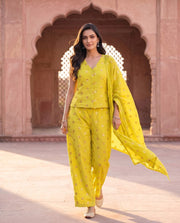 Citron Yellow Sequin Dot Co-ord Set 1