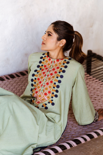 Arzu Green Embroidered Co -Ord Set