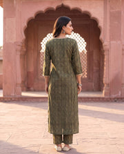 Green And Black Printed Straight Kurta Set 3