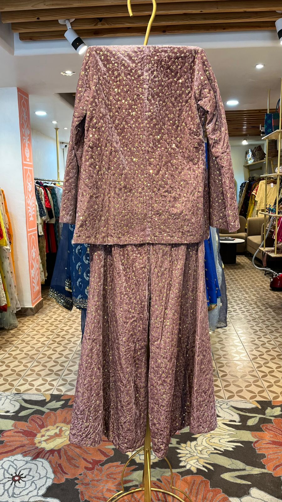 Lavender Velvet Co-ord set Gulabo Jaipur
