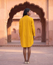 Mustard Yellow Cotton Collared Shirt 3