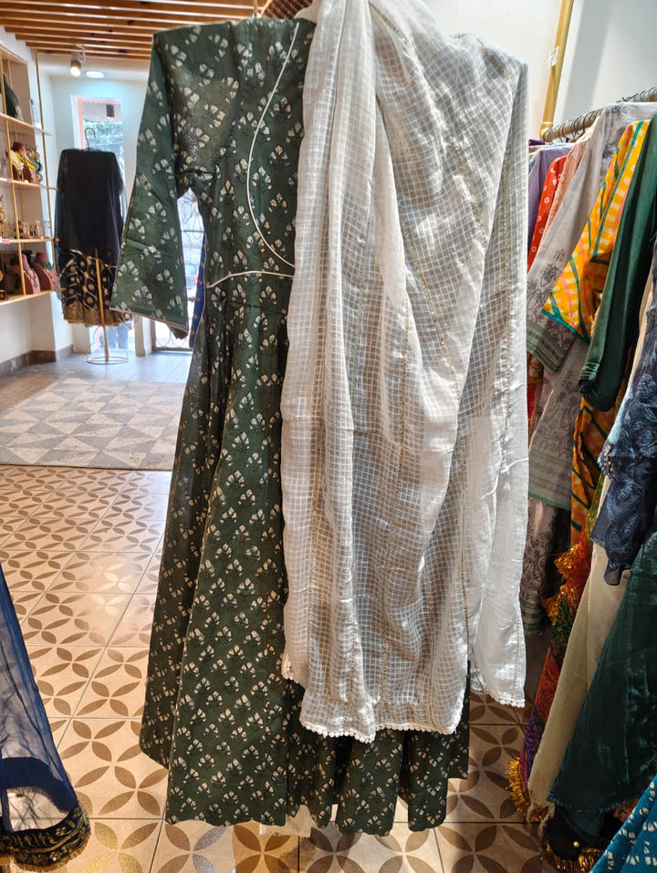 NECKLINED MINT ANARKALI-XS