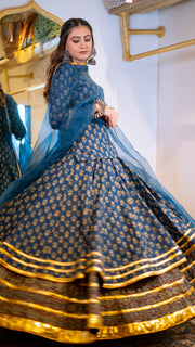 Navya Blue Lehenga Set Gulabo Jaipur