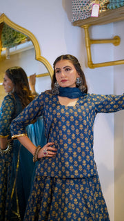 Navya Blue Lehenga Set Gulabo Jaipur