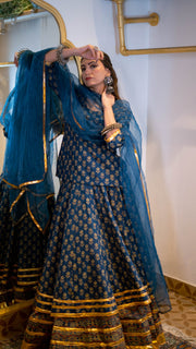 Navya Blue Lehenga Set Gulabo Jaipur