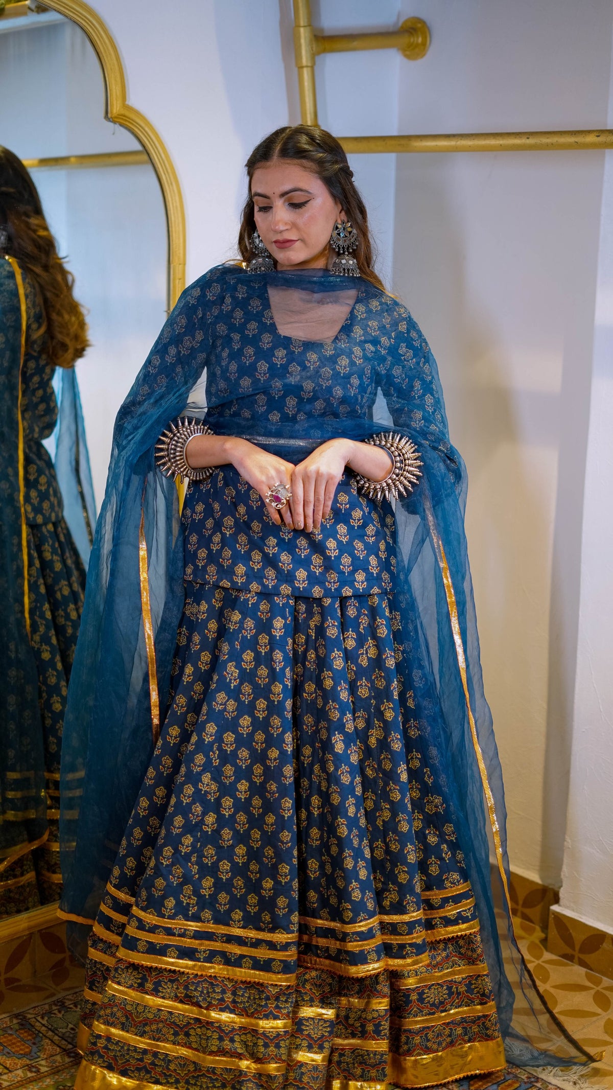 Navya Blue Lehenga Set Gulabo Jaipur