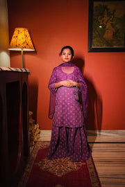 Fazia Purple Sharara Set 5