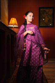 Fazia Purple Sharara Set 2