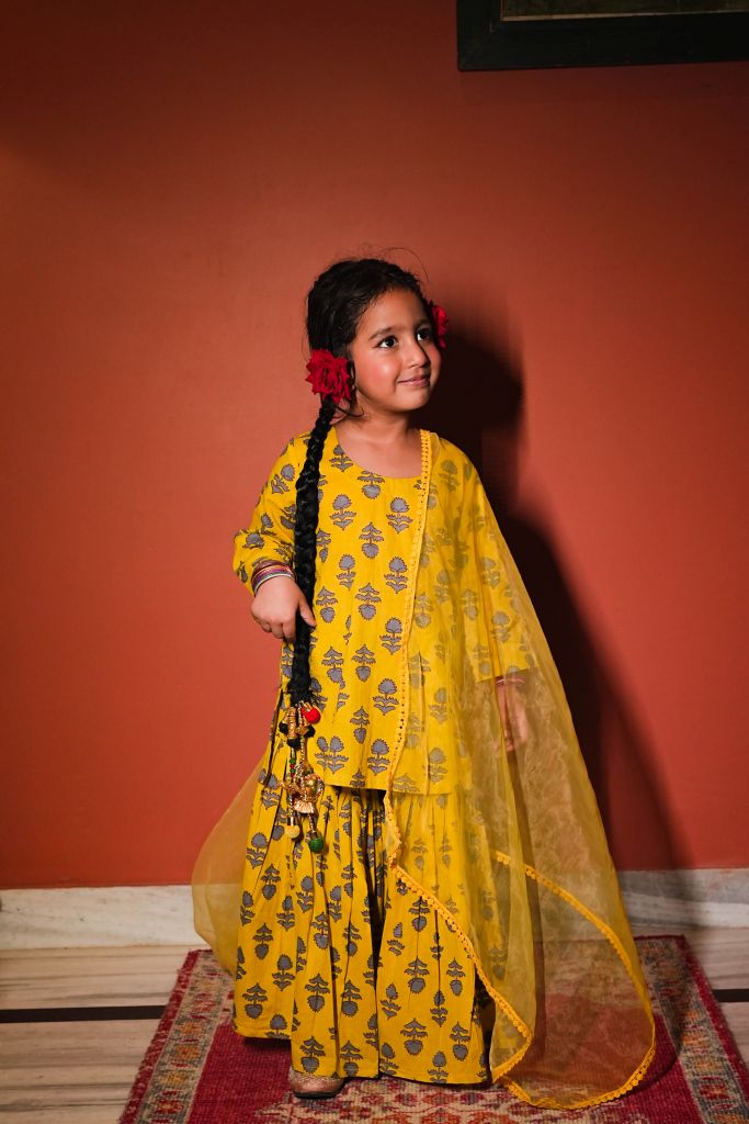 Vira Yellow Sharara  set