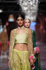 Huma Light Green Cape Top Set Gulabo Jaipur