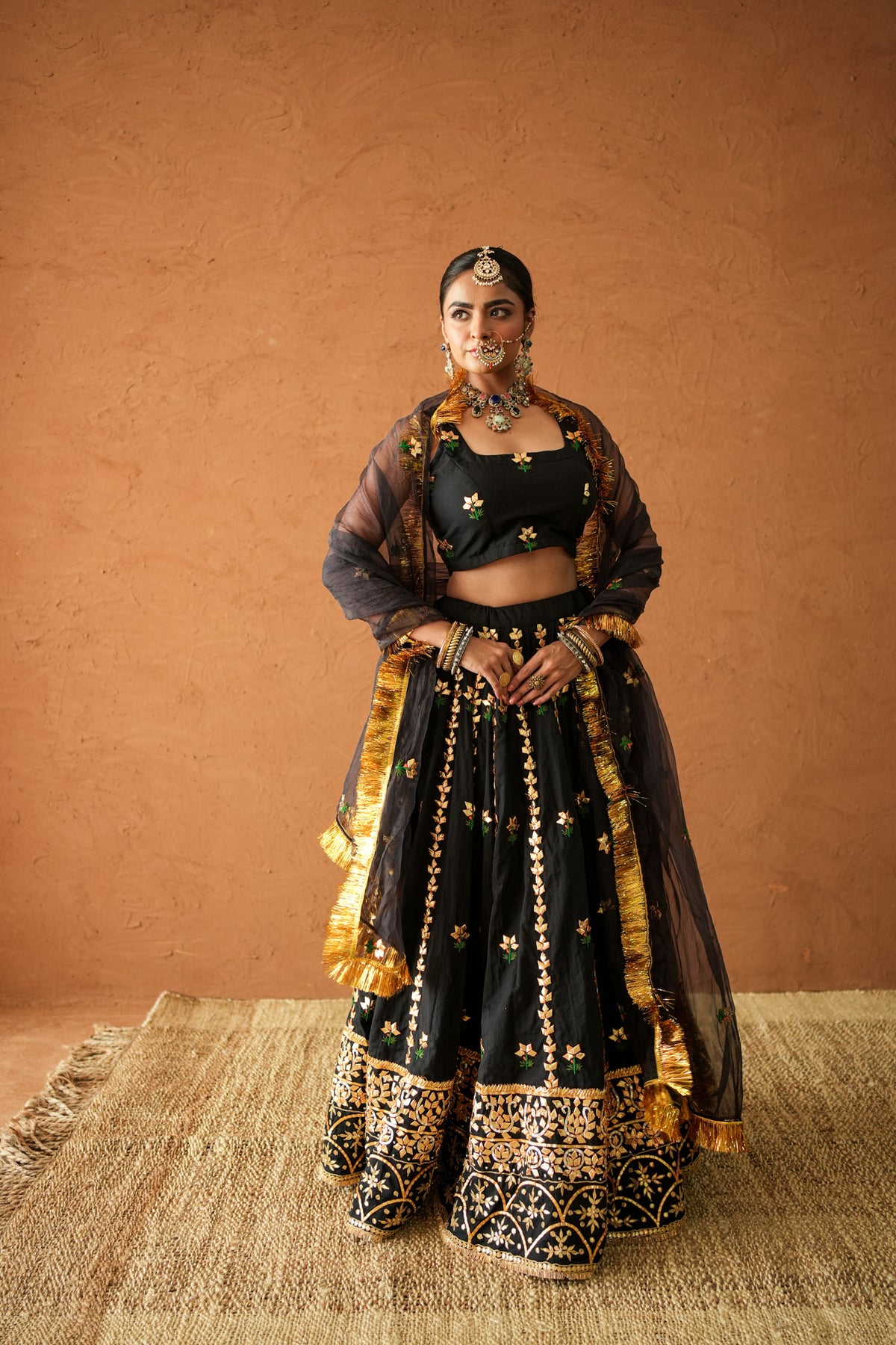 Devika Black Lehenga Set Gulabo Jaipur