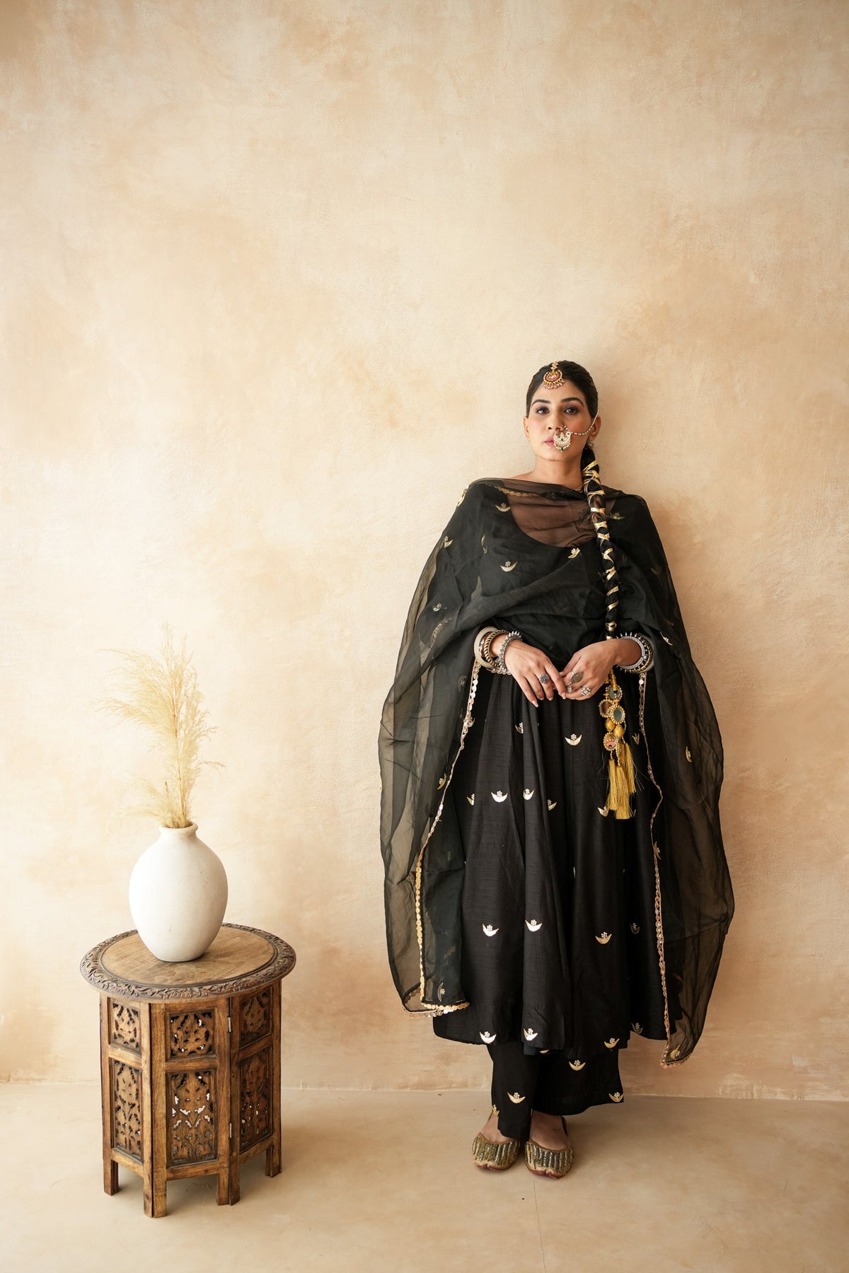 Chandani Black Anarkali Set Gulabo Jaipur