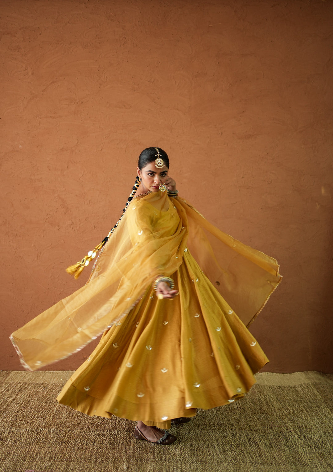 Chandani Mustard  Anarkali Set
