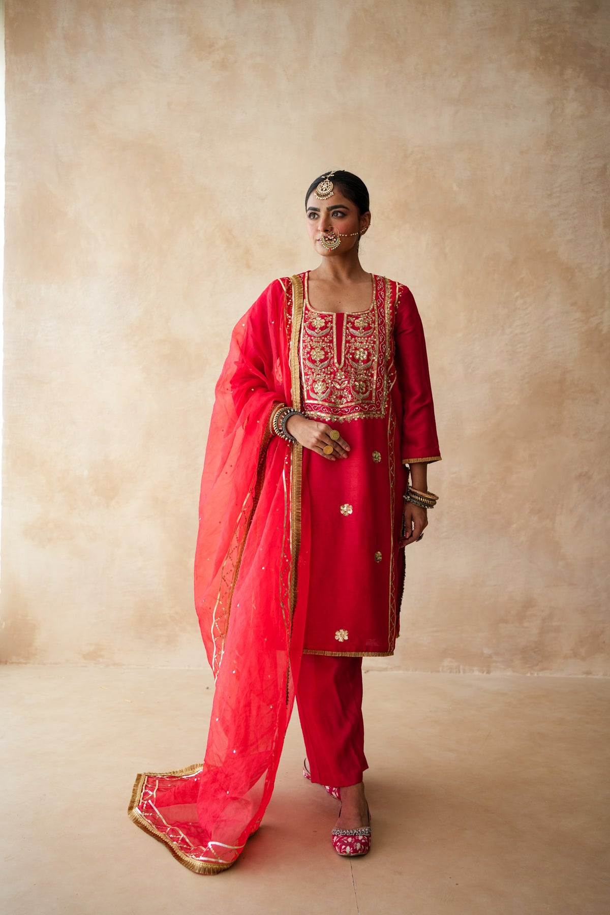 Tara Red Straight Set Gulabo Jaipur