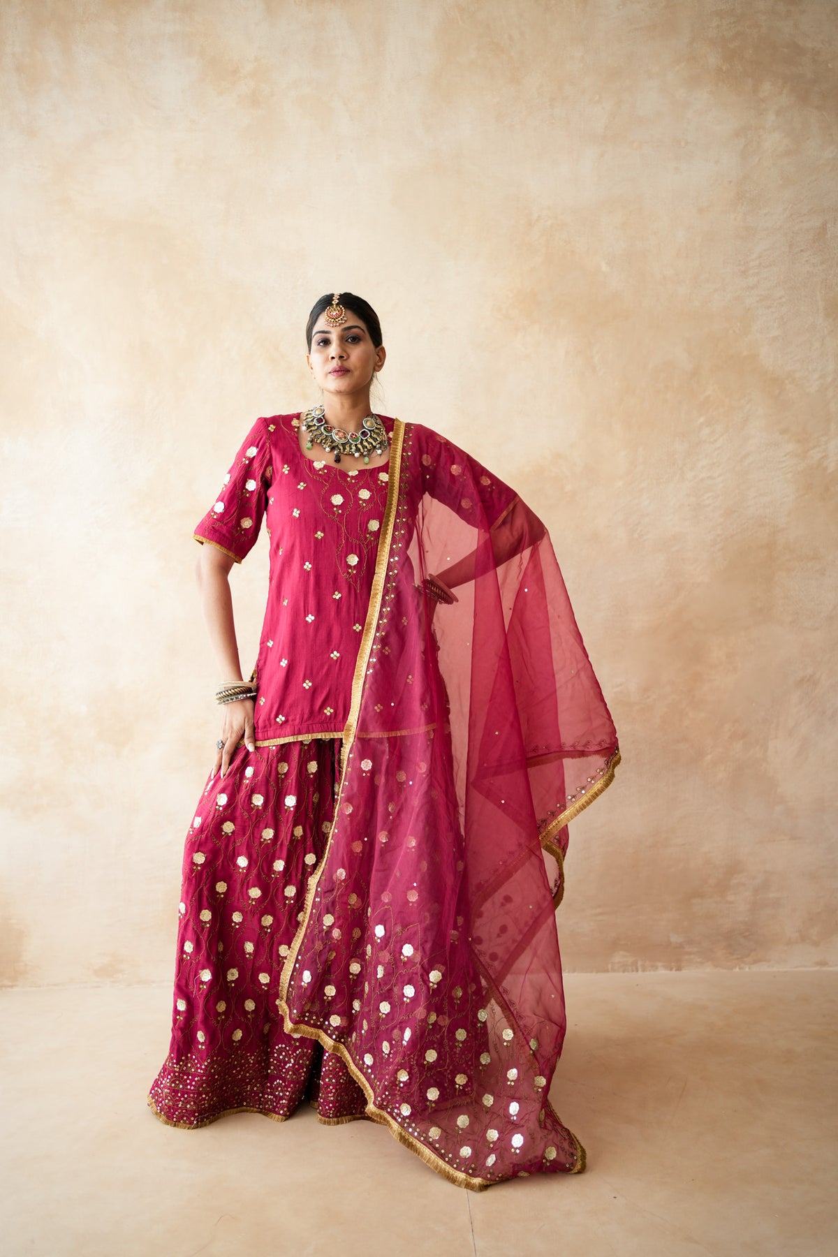 Masoom Red Sharara Set Gulabo Jaipur