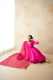 Riza Pink Anarkali Set Gulabo Jaipur