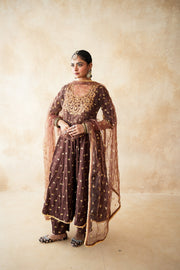 Sitara Brown Anarkali Set 1