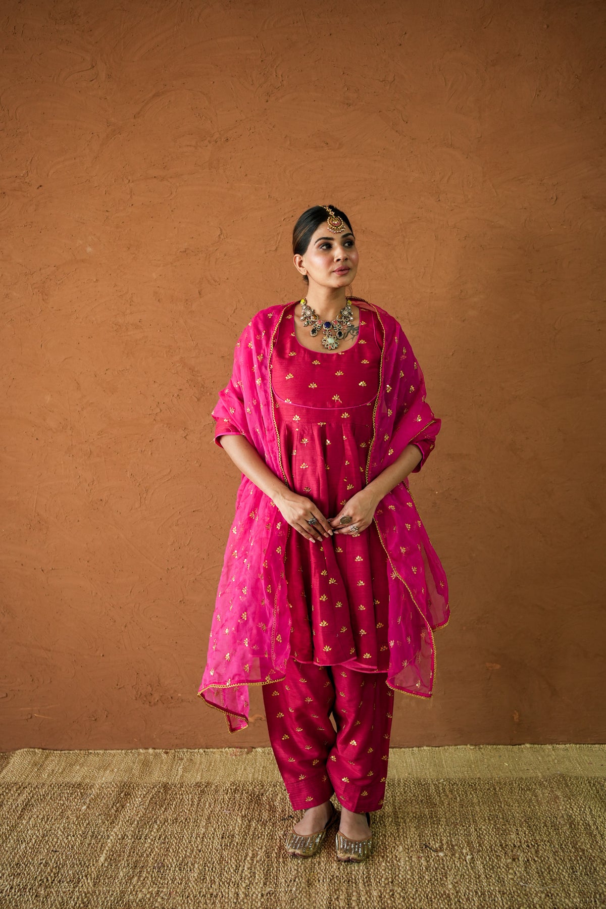 Riza Red Anarkali Set Gulabo Jaipur