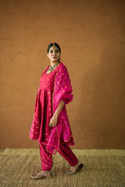 Riza Red Anarkali Set Gulabo Jaipur