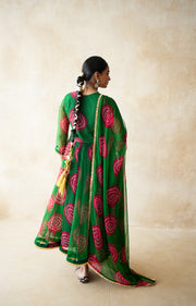 Arzu Green-Red Anarkali set 4
