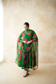 Arzu Green-Red Anarkali set 2