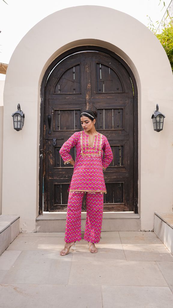 Mahin Pink Straight Set Gulabo Jaipur