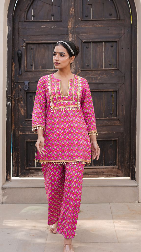 Mahin Pink Straight Set Gulabo Jaipur