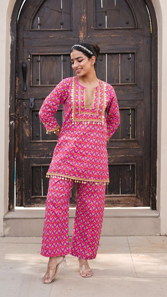 Mahin Pink Straight Set Gulabo Jaipur
