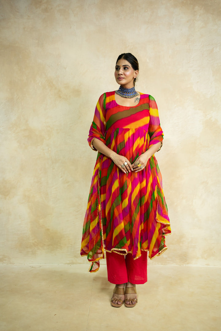 Arzu Yellow Anarkali Set