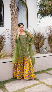 Samira Green Sharara Set 2