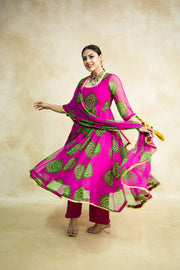 Arzu Pink-Green Anarkali Set 3