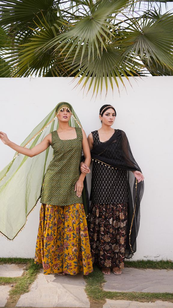 Samira Black Sharara Set Gulabo Jaipur