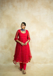 Arzu Red Anarkali Set 1