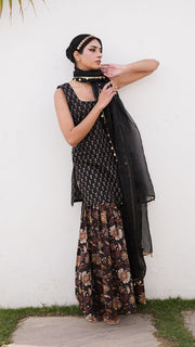 Samira Black Sharara Set 2
